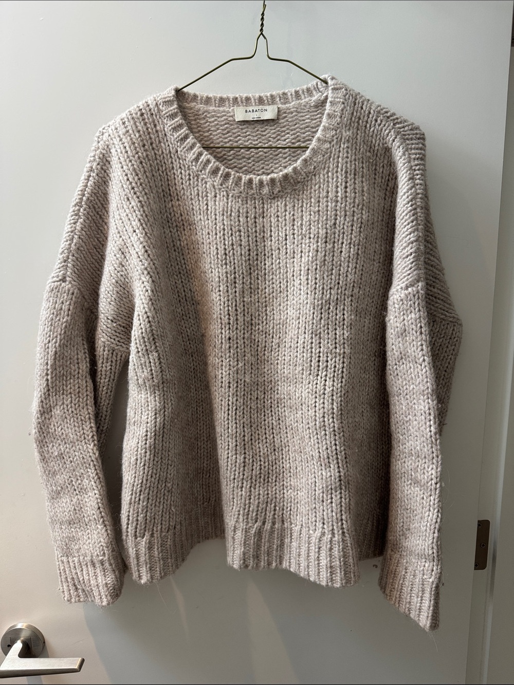 Babaton Boxy Sweater in Oatmeal